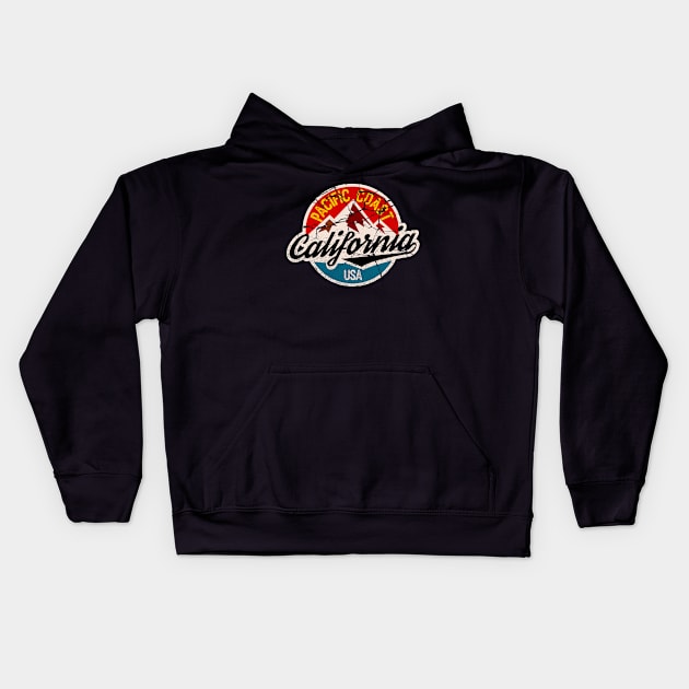 California badge distressed Kids Hoodie by SpaceWiz95